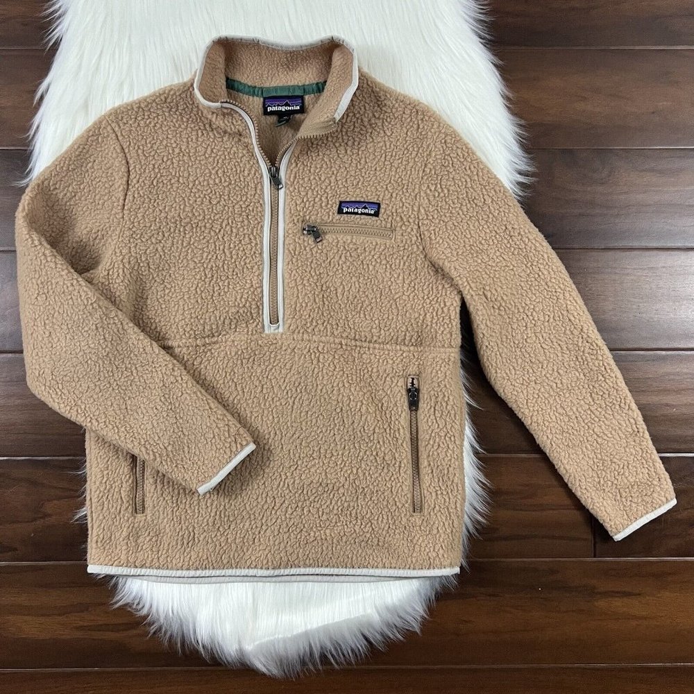 Patagonia Tan Fleece Quarter-Zip Pullover